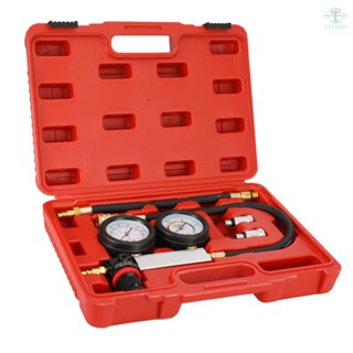 Auto Cylinder Leak Tester Leakage Detector Kit Set Petrol Engine Gauge Tool Kit Double Gauge System with Case