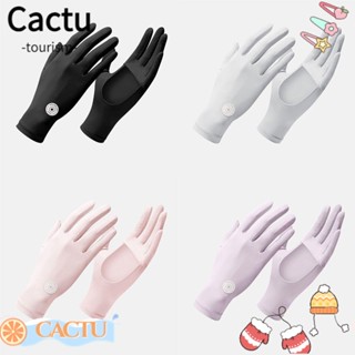 Cactu ถุงมือกันแดด ผ้าเรยอน แบบเต็มนิ้ว นิ่ม เคารพได้ กันแดด เต็มนิ้ว 1 คู่