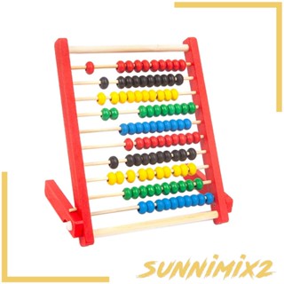 [Sunnimix2] ลูกคิดไม้ 10 แถว ของเล่นคณิตศาสตร์ สําหรับเด็กวัยหัดเดิน