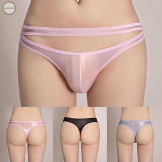 GORGEOUS~Underwear Men Semi-transparent Solid Color Stretch Thongs Underpants Briefs
