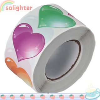 Solighter สติกเกอร์ฉลาก รูปหัวใจ มีกาวในตัว ขนาด 1.5 นิ้ว หลากสี สําหรับตกแต่งปาร์ตี้