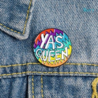เข็มกลัด ทรงกลม ลายการ์ตูน Mary Rainbow YAS QUEEN สําหรับตกแต่งเสื้อเชิ้ต กระเป๋า
