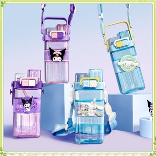 Kawaii Sanrio ขวดน้ําดื่มคู่ ลายการ์ตูน Hello Kitty Cinnamoroll ไร้ BPA ความจุขนาดใหญ่ 570 มล. สําหรับเด็ก