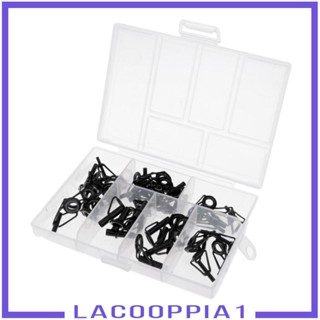 [Lacooppia1] แหวนเซรามิค สีดํา แบบเปลี่ยน สําหรับคันเบ็ดตกปลา 40 ชิ้น ต่อกล่อง