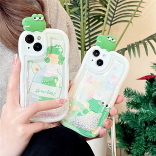 เคสโทรศัพท์มือถือ ซิลิโคน กันกระแทก ลายการ์ตูนจระเข้น่ารัก แต่งกลิตเตอร์ สไตล์เกาหลี ญี่ปุ่น สําหรับ Apple Iphone 14 11 13 12 pro max 13ProMax 11 12ProMax 14Pro