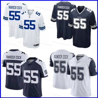 เสื้อกีฬาแขนสั้น ลายทีมชาติฟุตบอล Dallas Cowboys NFL Vander Esch No.55 ทรงหลวม สําหรับผู้ชาย และผู้หญิง PG1