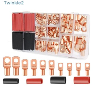 Twinkle ที่จับสายไฟทองแดง AWG12/10 8 6 4 2 แบตเตอรี่ พร้อมกล่องกระจายความร้อน 210 ชิ้น