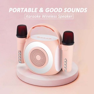 Compact Bluetooth Speaker with Microphone Wireless  Portable Karaoke Audio Set