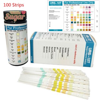 [WillBesugarT] แถบกระดาษทดสอบปัสสาวะ URS-10T 100 แถบ 10 พารามิเตอร์ [ใหม่]