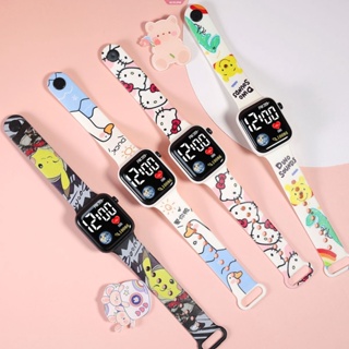 Sanrio Hello Kitty นาฬิกาข้อมืออิเล็กทรอนิกส์ มีไฟ LED ลายการ์ตูน เหมาะกับเล่นกีฬา ของขวัญ สําหรับเด็กนักเรียนผู้ชาย และเด็กผู้หญิง [ZXL]