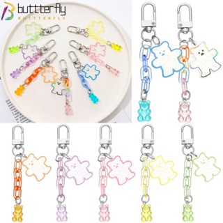 Buttterfly พวงกุญแจ การ์ตูนหมี แฟชั่น เครื่องประดับ พวงกุญแจ