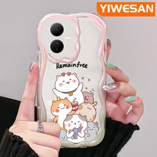 เคสโทรศัพท์มือถือแบบนิ่ม ใส กันกระแทก ลายการ์ตูนแมว สําหรับ VIVO Y76 Y76s Y74s 5G Y36 Y77 Y77E 5G Y78 Y78+ 5G IQOO Z6 Lite 5G