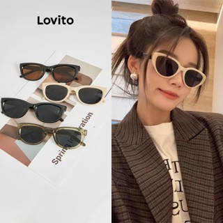 Lovito แว่นตากันแดด ลําลอง สีตัดกัน สําหรับผู้หญิง L63AD251 (กาแฟ/แอปริคอท/มะกอก/ดํา)