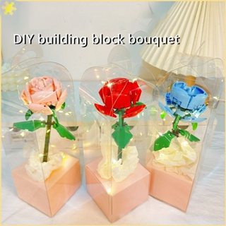 [LBE] Creative DIY Rose Building Block Bouquet ประกอบ Immortal ดอกไม้ตกแต่งเครื่องประดับของขวัญวันเกิด