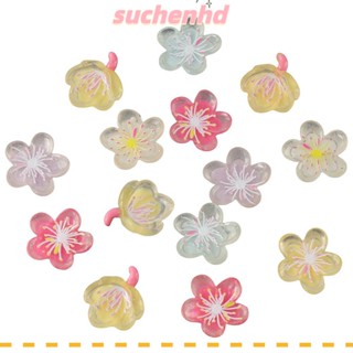 Suchenhd ลูกปัดเรซิ่น รูปดอกซากุระ สีแคนดี้ สําหรับตกแต่งสมุดภาพ 30 ชิ้น