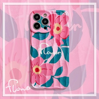 เคสป้องกันโทรศัพท์มือถือ แบบนิ่ม ลายดอกไม้ สีชมพู สําหรับ Apple IPhone 13promax 14pro 12 11