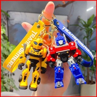 Ere1 พวงกุญแจจี้ตุ๊กตา Transformers Optimus Prime Bumblebee Megatron ของเล่นสําหรับเด็ก