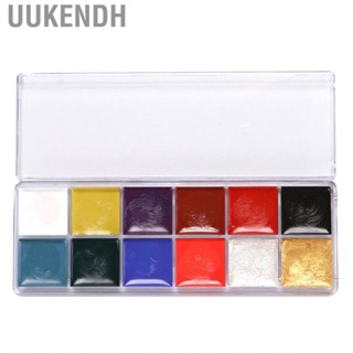 Uukendh Body Painting Palette 12 Colors Refreshing Irritating Free Professional Face Paint for Halloween Dancing Party