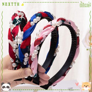 Nextth ที่คาดผมถัก ประดับไข่มุก หลากสี สวยหรู แฟชั่นสําหรับผู้หญิง