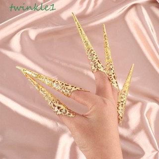 Twinkle1 ชุดแหวนสวมนิ้วมือ สไตล์โบราณ สําหรับตกแต่งเล็บ 5 ชิ้น