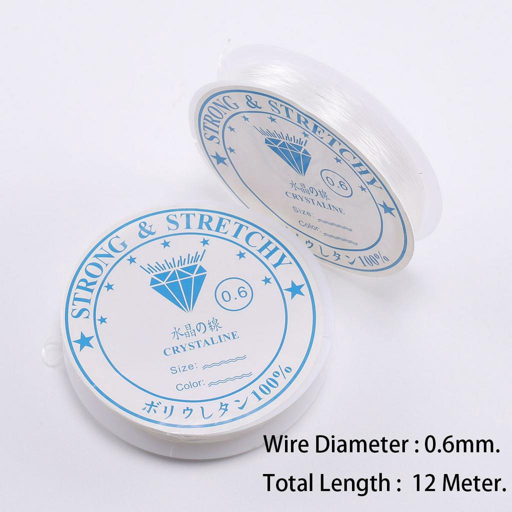 ลูกปัดคริสตัล แบบยืดหยุ่น ขนาด 0,4-1,0 มม. 5-15 ม. สําหรับทําเครื่องประดับ DIY 1 ม้วน - รูปที่ 4
