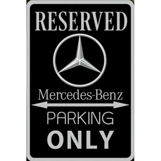 ป้ายโลหะ ลาย Benz Reserved Parking Only เหมาะกับของขวัญ สําหรับตกแต่งโรงรถ