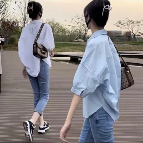 KEMEJA JKFashion - ชุด RFS: เสื้อเชิ้ตผู้หญิงอินเทรนด์ / เสื้อเชิ้ต NARMI เสื้อสตรี