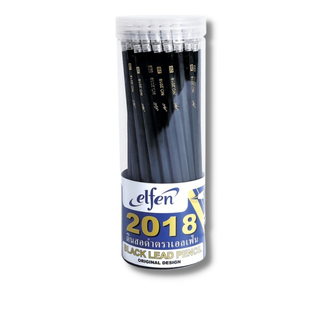 ดินสอ ดินสอไม้ Elfen ดินสอ ดินสอดำ 2B จำนวน 50 แท่ง Black lead pencil ดินสอดำ ดินสอไม้ B.R.Maruay Sh