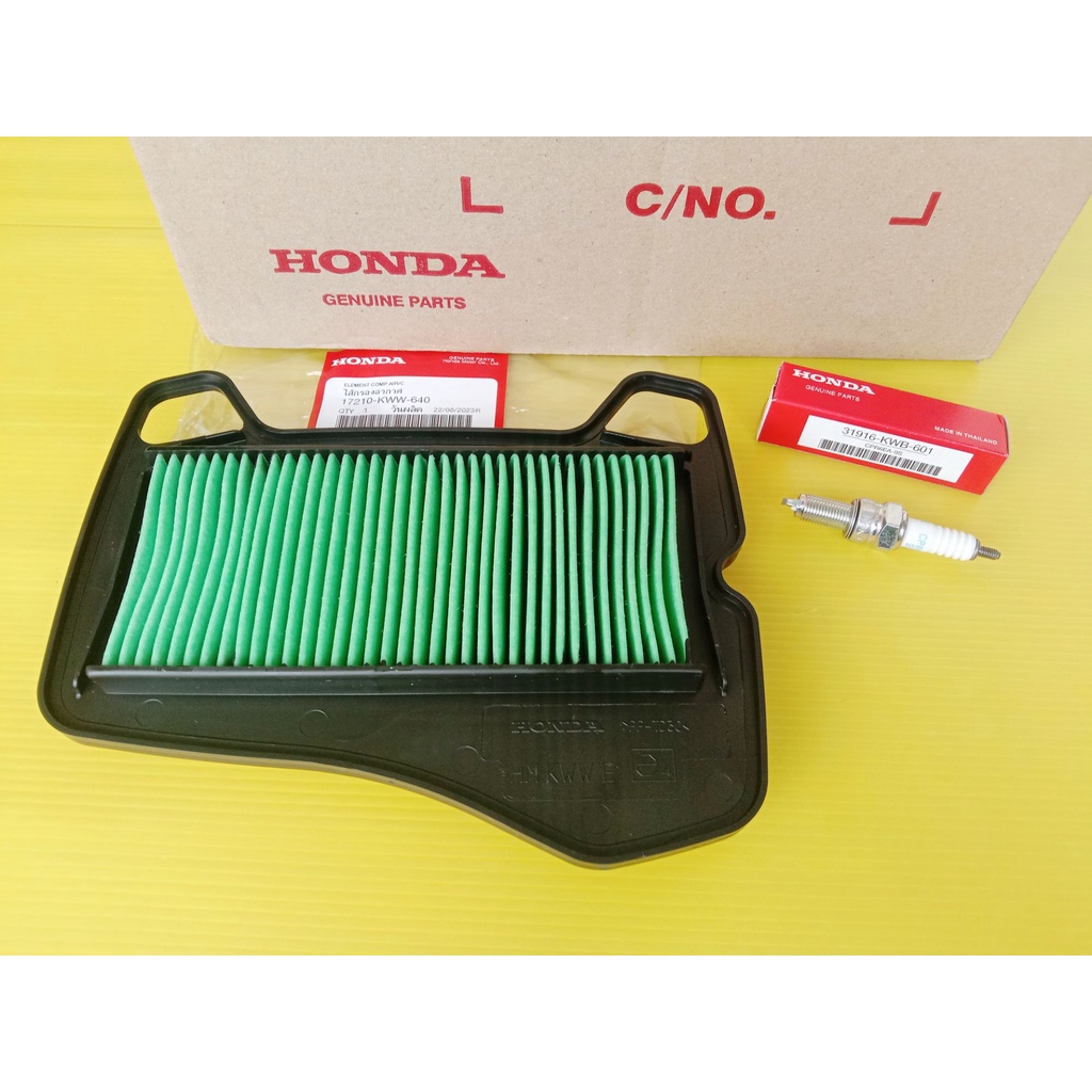 17210-KWW-640/31916-KWB-601ไส้กรองอากาศ+หัวเทียนแท้HONDA Wave110iปี2009-2020, Dream 110i, Super cubป