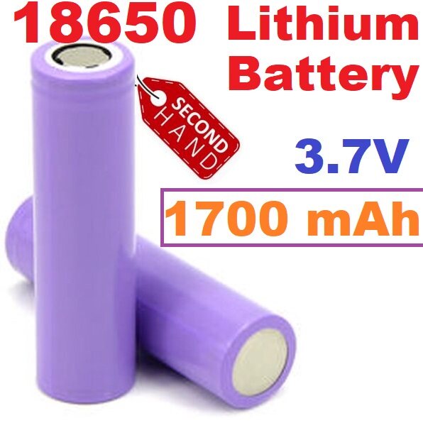 ถ่าน 18650 สีม่วง 3.7V 1700mAh แท้มีแบรน Samsung LG Sanyo เป็นแบตมือสองแกะจากแบตโน๊ตบุ๊ค ถ่านชาร์จ Lithium Battery Li-io