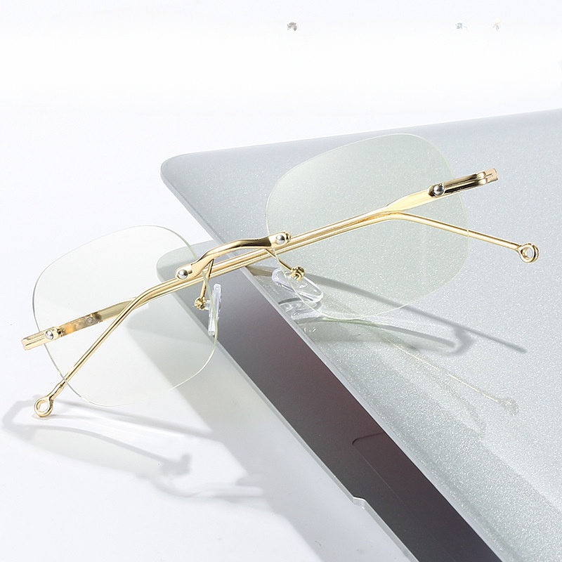 100-400 ใหม่ไร้ขอบแฟชั่น Ru Shuai Ru Ya แว่นสายตาสั้นสําหรับผู้ชายและผู้หญิง