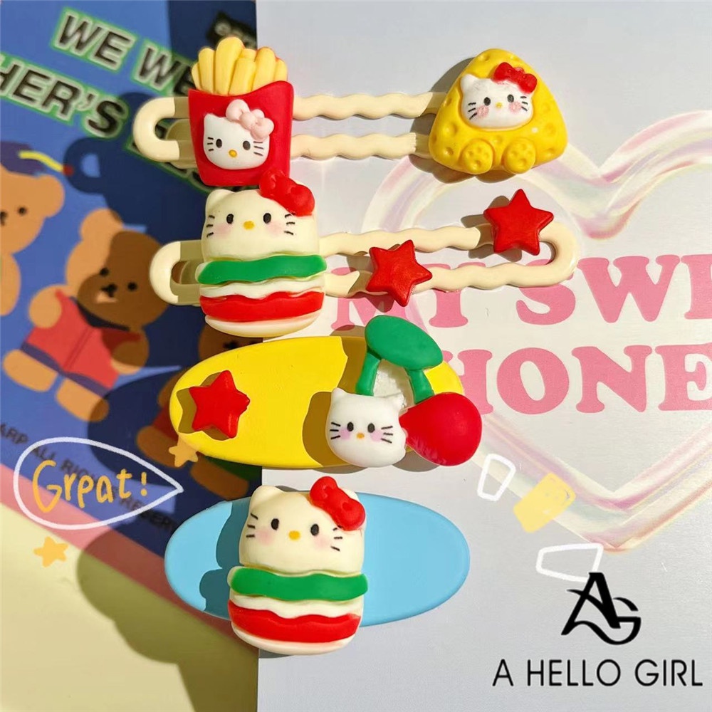 A HELLO GIRL กิ๊บติดผมหน้าม้า ลายการ์ตูนน่ารัก Y2k เครื่องประดับ สําหรับผู้หญิง