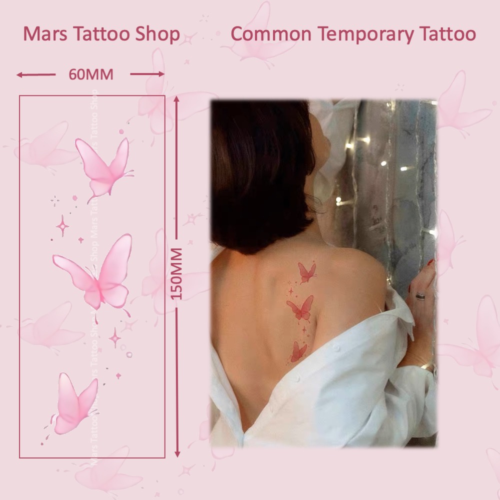 【Mars Tattoo】สติกเกอร์รอยสักชั่วคราว ลายผีเสื้อ ผีเสื้อ ติดทนนาน CC006
