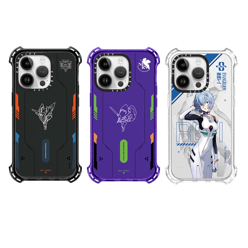 Casetifg เคสโทรศัพท์มือถือซิลิโคน TPU ใส กันกระแทก ลายการ์ตูนอนิเมะ Evangelion พร้อมกล่อง สําหรับ iPhone 15 11 12 13 14 Pro Max