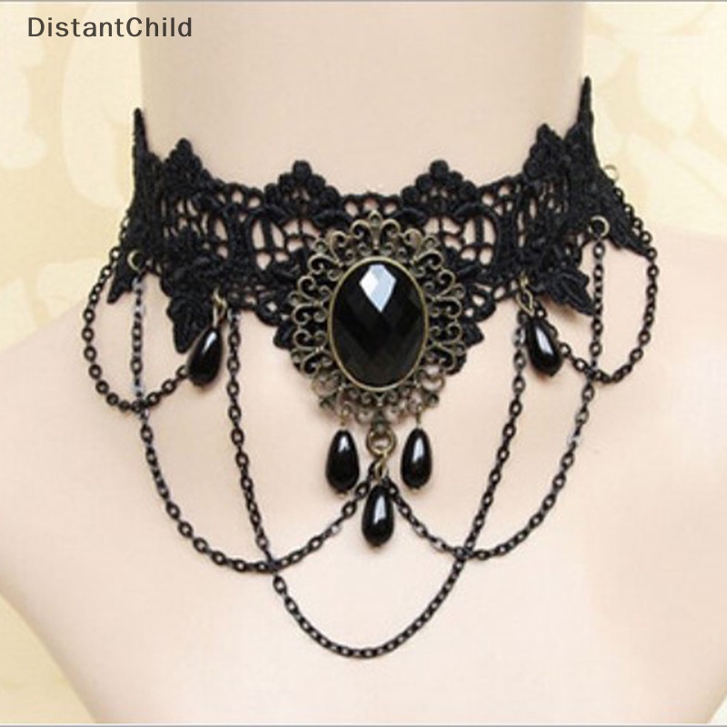 Dsth สร้อยคอโชคเกอร์ สไตล์โกธิควินเทจ 1 ชิ้น และจี้สร้อยคอปลอม DSS