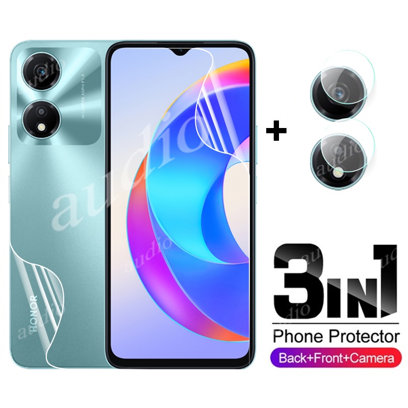 3in1 ฟิล์มไฮโดรเจลกันรอยหน้าจอ เลนส์กล้อง หน้า หลัง สําหรับ Honor X5 Plus 4G 2023 Honor X 5 Plus + 5