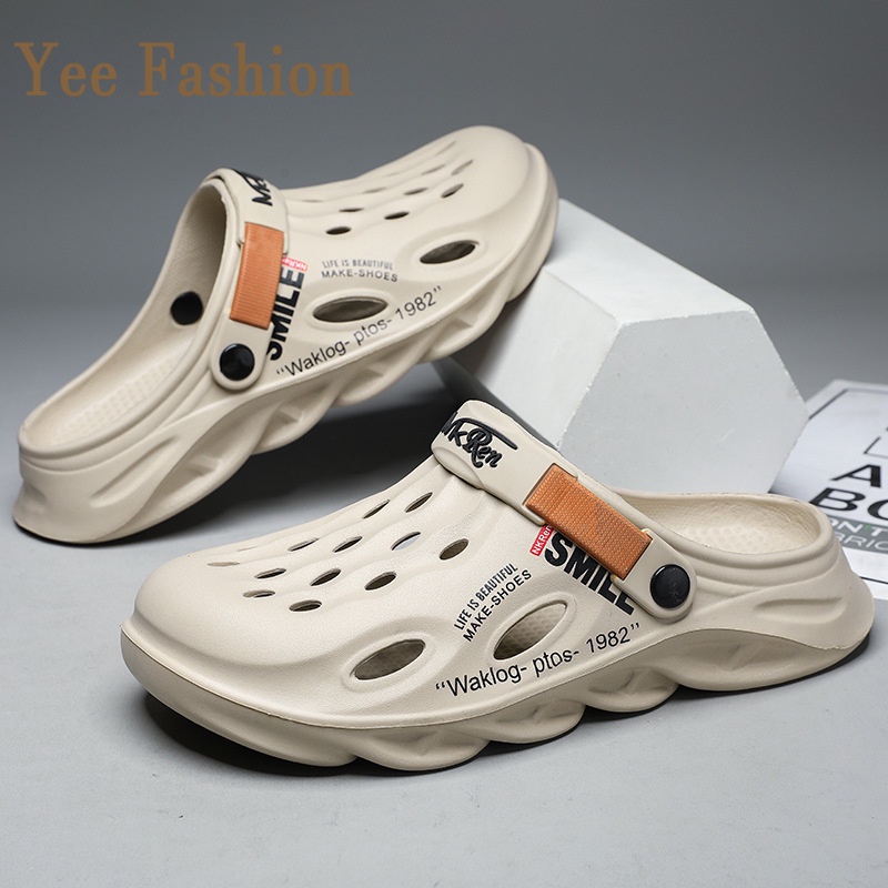 YEE Fashion รองเท้าหัวโต รองเท้าแตะชาย รองเท้าหัวโตผู้ชาย นุ่ม พื้นหนา กันลื่น ใส่เดินสบาย XBT2300JC1 41Z231010