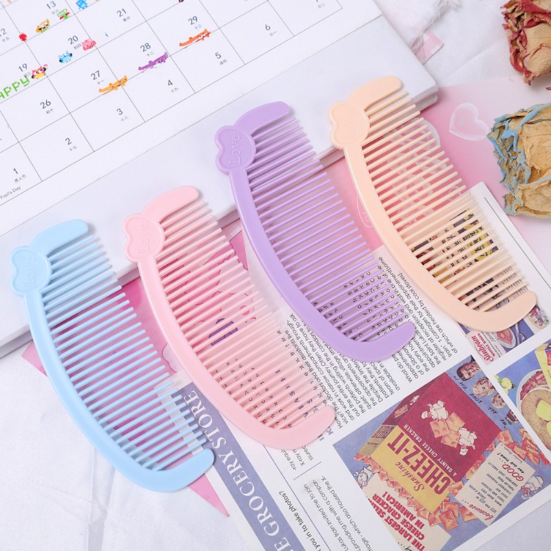 หวีพลาสติก ขนาดเล็ก แบบพกพา ป้องกันไฟฟ้าสถิตย์ สีแคนดี้ สไตล์เกาหลี สําหรับนวดหนังศีรษะ - รูปที่ 6