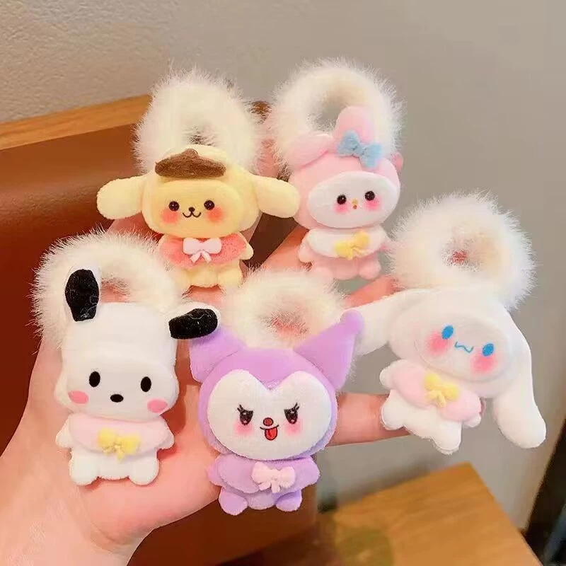 ยางรัดผมกำมะหยี่ขนนิ่ม ลาย Sanrio แฟชั่น น่ารัก