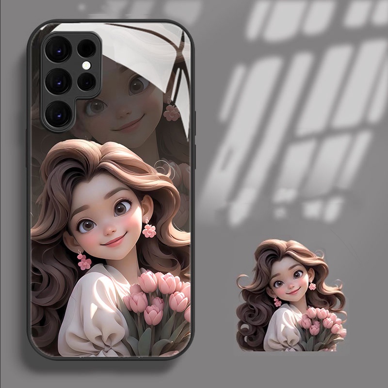 เคส Samsung A54 A14 5G เคส Samsung S24 S22 S23 Ultra เคสเคสโทรศัพท์มือถือแบบแก้ว กันกระแทก กันรอยเลน