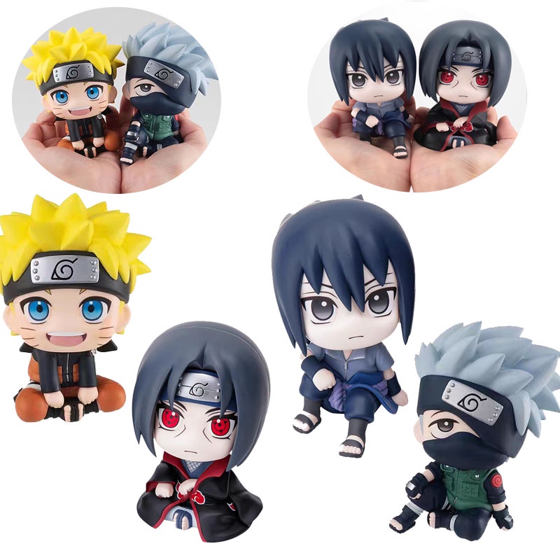 โมเดลฟิกเกอร์ Naruto Kakashi Itachi Sasuke Uchiha สําหรับตกแต่งรถยนต์