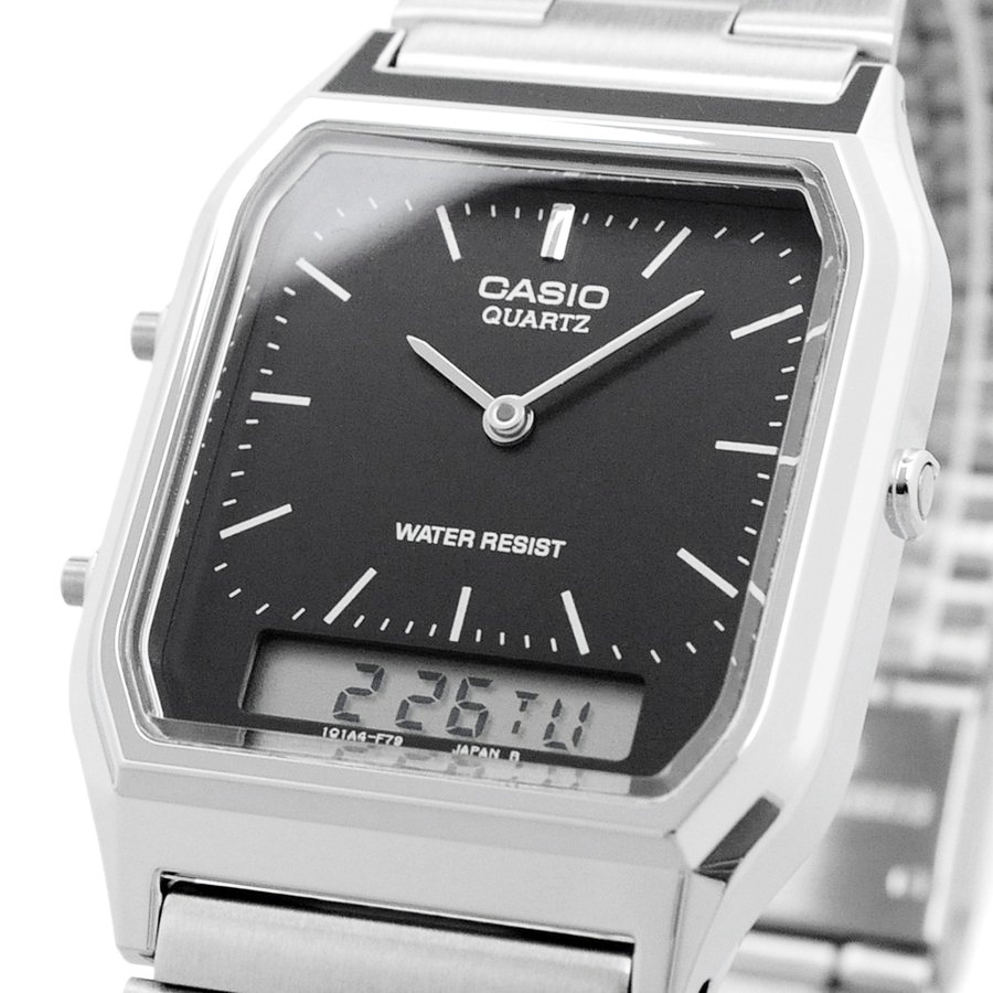 เรียบหรู Casio นาฬิกาข้อมือผู้หญิง สายสแตนเลส รุ่น AQ-230A, AQ-230GA ของแท้ประกันศูนย์ CMG