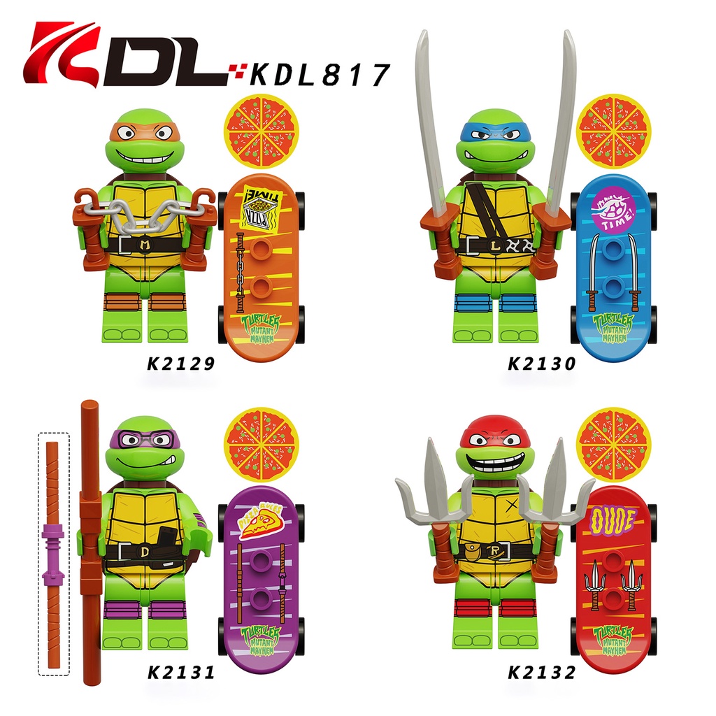 Ninja Turtles บล๊อคและของเล่นตัวต่อ ของเล่นเด็ก ของขวัญ Minifigure Raphael, Michelangelo, Leonardo