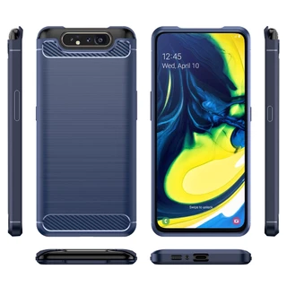 สําหรับ Samsung Galaxy A80, แปรงคาร ์ บอนไฟเบอร ์ ป ้ องกันกรณีนุ ่ ม , ทนต ่ อแรงกระแทก , ป ้ องกันรอยขีดข ่ วน , ป ้ องกันเคสโทรศัพท ์ ธุรกิจ