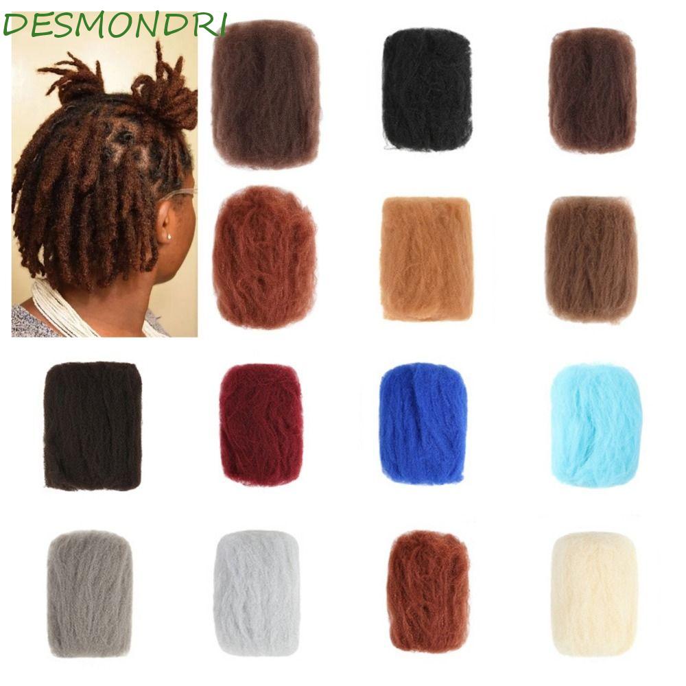 Desmondri 50 กรัม / ชิ้น Remy Bulk Hair, สังเคราะห์ธรรมชาติ สีแอฟริกา Kinky หยิกจํานวนมาก, บิดเปียผมเดรดล็อกผมต่อผม DIY
