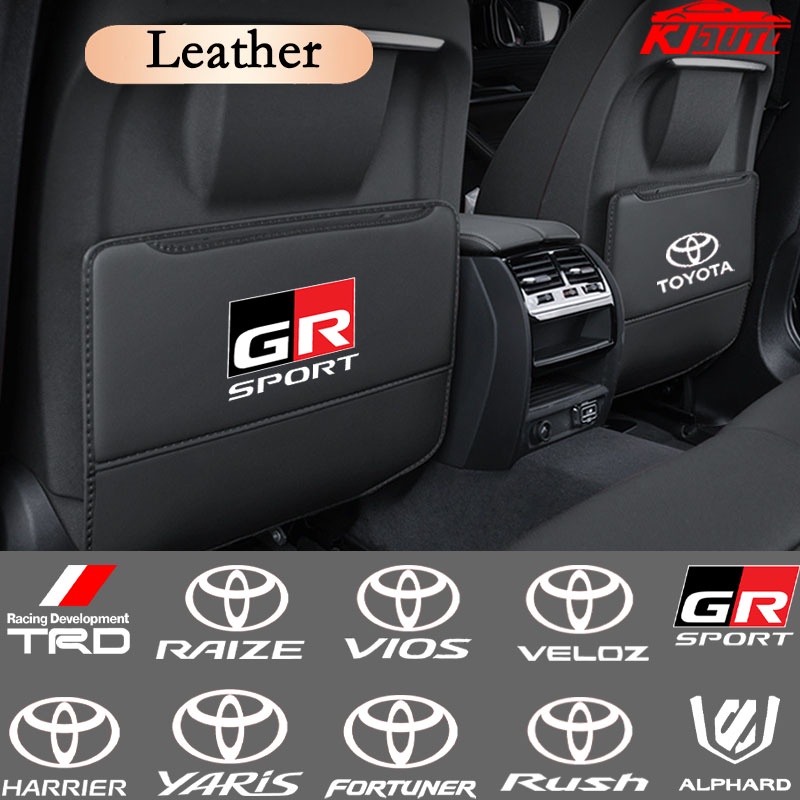 แผ่นหนังรองเบาะรถยนต์ กันรอยขีดข่วน อุปกรณ์เสริม สําหรับ Toyota Vios Raize Wigo Rush Wish Corolla Cross Veloz Yaris Ativ Revo Innova Avanza Altis Fortuner Hilux GR Sport TRD