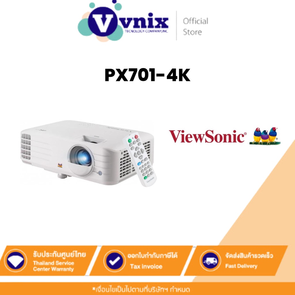VIEWSONIC PX701-4K 3,200 ANSI Lumens 4K Home Projector By Vnix Group