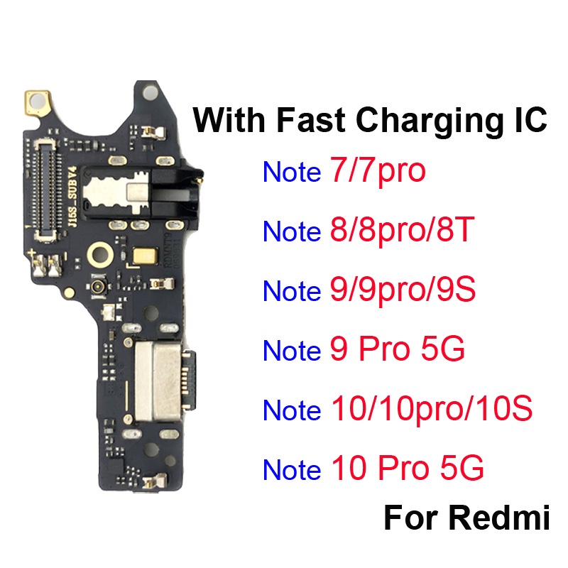 บอร์ดชาร์จพอร์ต Fast CHARGING IC สําหรับ Redmi หมายเหตุ 7 8 9 10 Pro 4G 5G 8T 9S 10S