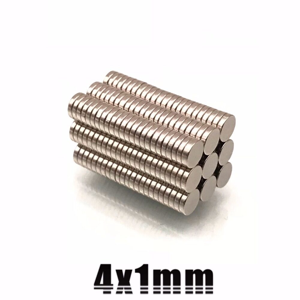 100ชิ้น แม่เหล็ก 4x1มิล กลมแบน แม่เหล็กแรงสูง 4*1mm แม่เหล็ก Magnet Neodymium 4x1mm แรงดูดสูง ติดแน่น ติดทน  4*1มิล