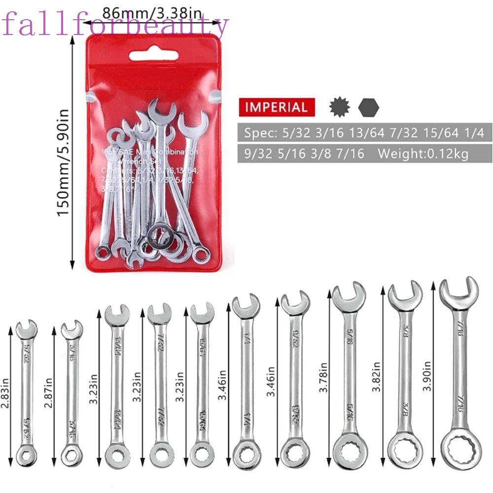 Fallforbeauty ชุดประแจขันน็อต สกรู 4-11 มม. ขนาดเล็ก 4-10 ชิ้น ราคา ถูกที่สุด ดีลบีเคเค